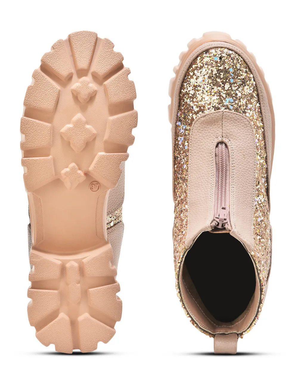 Nude Pink Bedazzled Boots