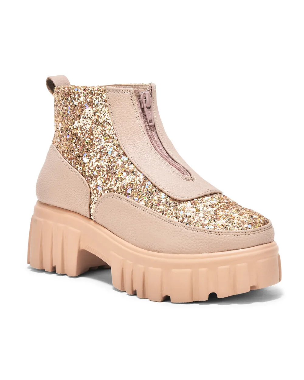 Nude Pink Bedazzled Boots