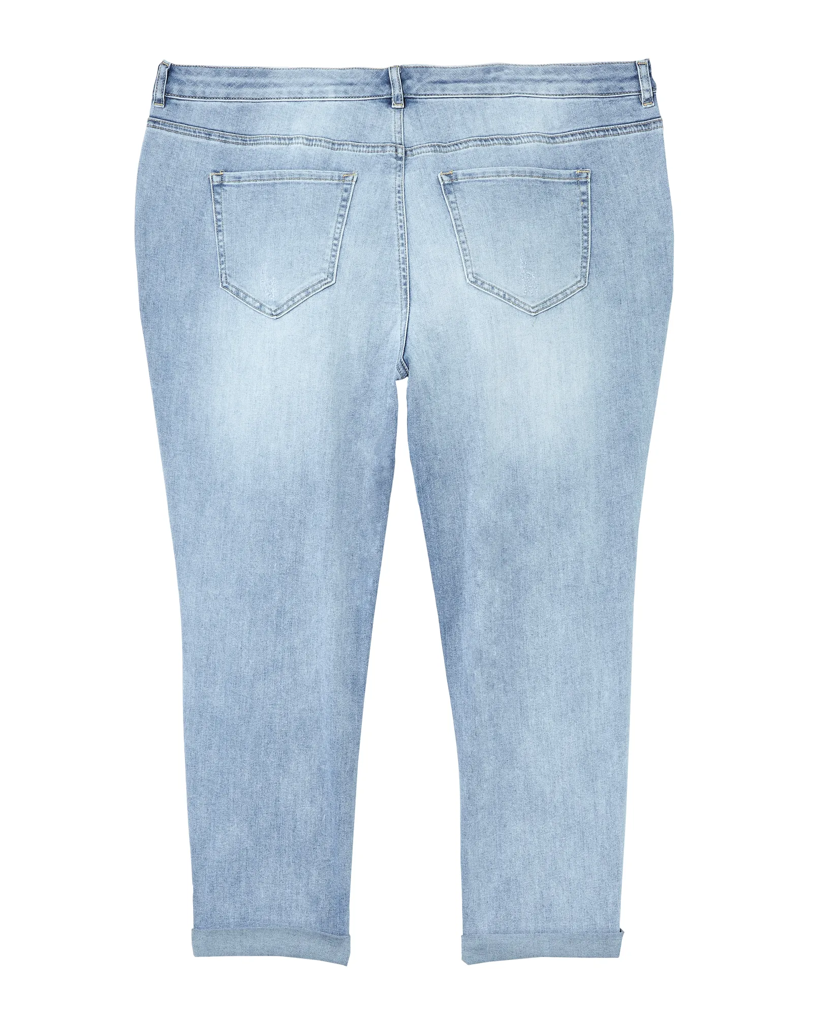 Oceana Rolled Hem Boyfriend with Destruction | Light Wash