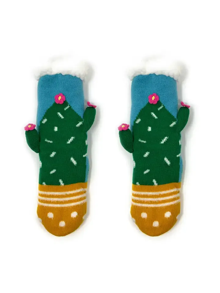 OHYS Cactus Fluffy House Slippers Socks