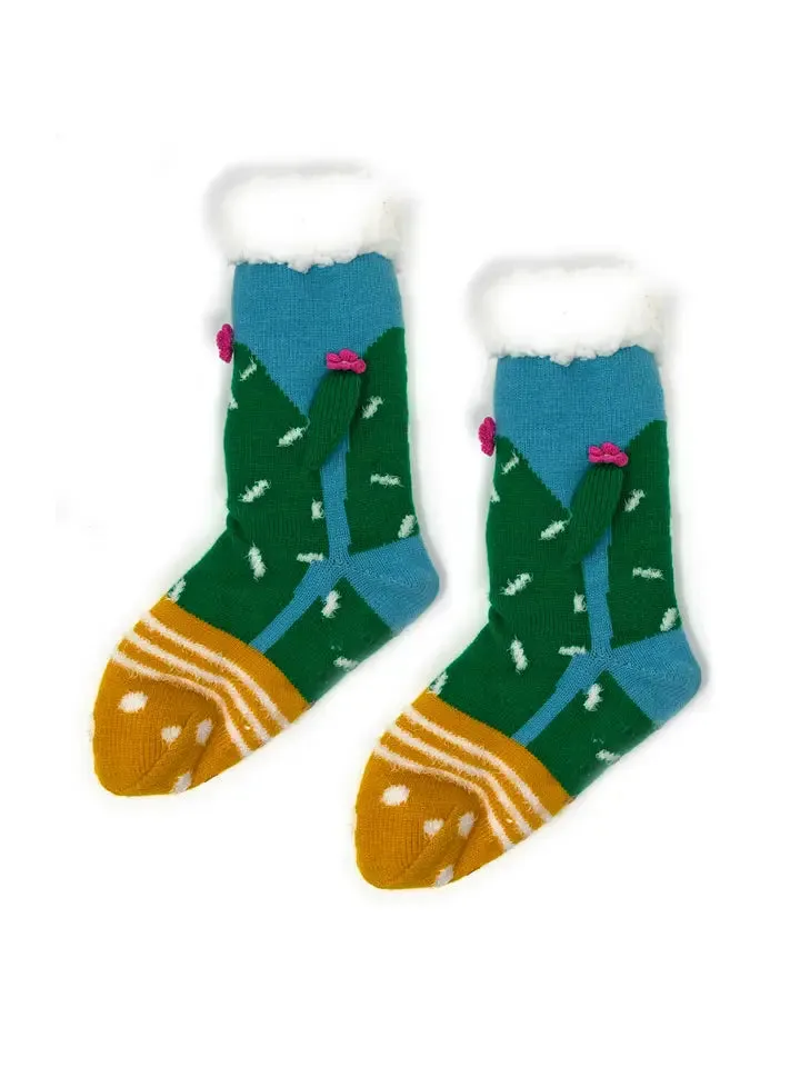 OHYS Cactus Fluffy House Slippers Socks