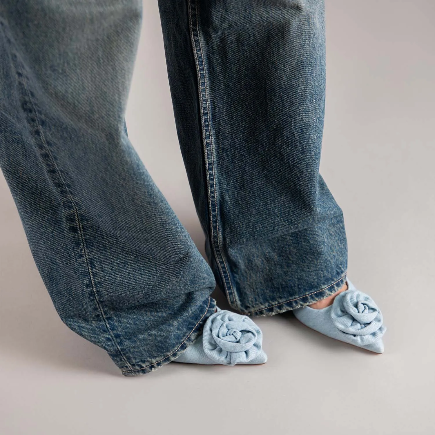 RAID Aamna Heeled Sandals in Blue Denim