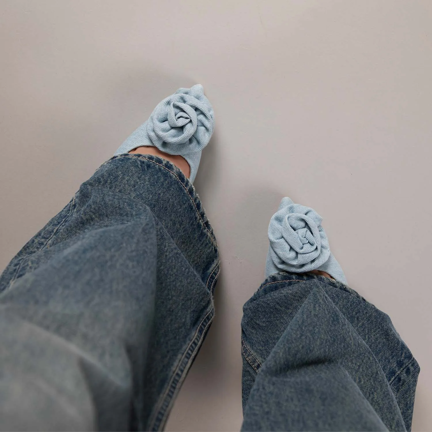 RAID Aamna Heeled Sandals in Blue Denim