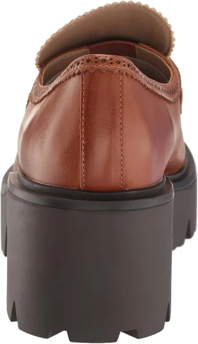 Sam Edelman Meela Luxe Cognac/Modern Ivory Slip On Rounded Toe Chunky Loafers