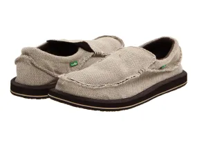 Sanuk Chiba Tan Slip On Rounded Closed Toe Happy-U Tread Outsole Loafers