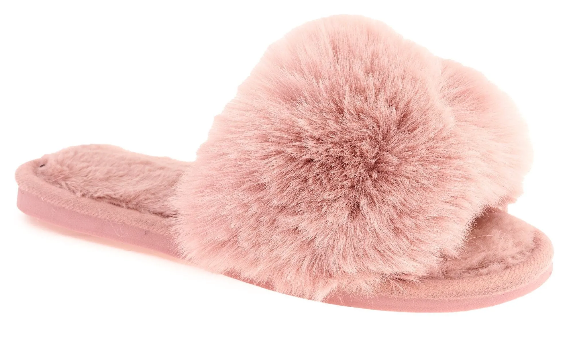 Sasha Fluffy Band Slipper in Pink