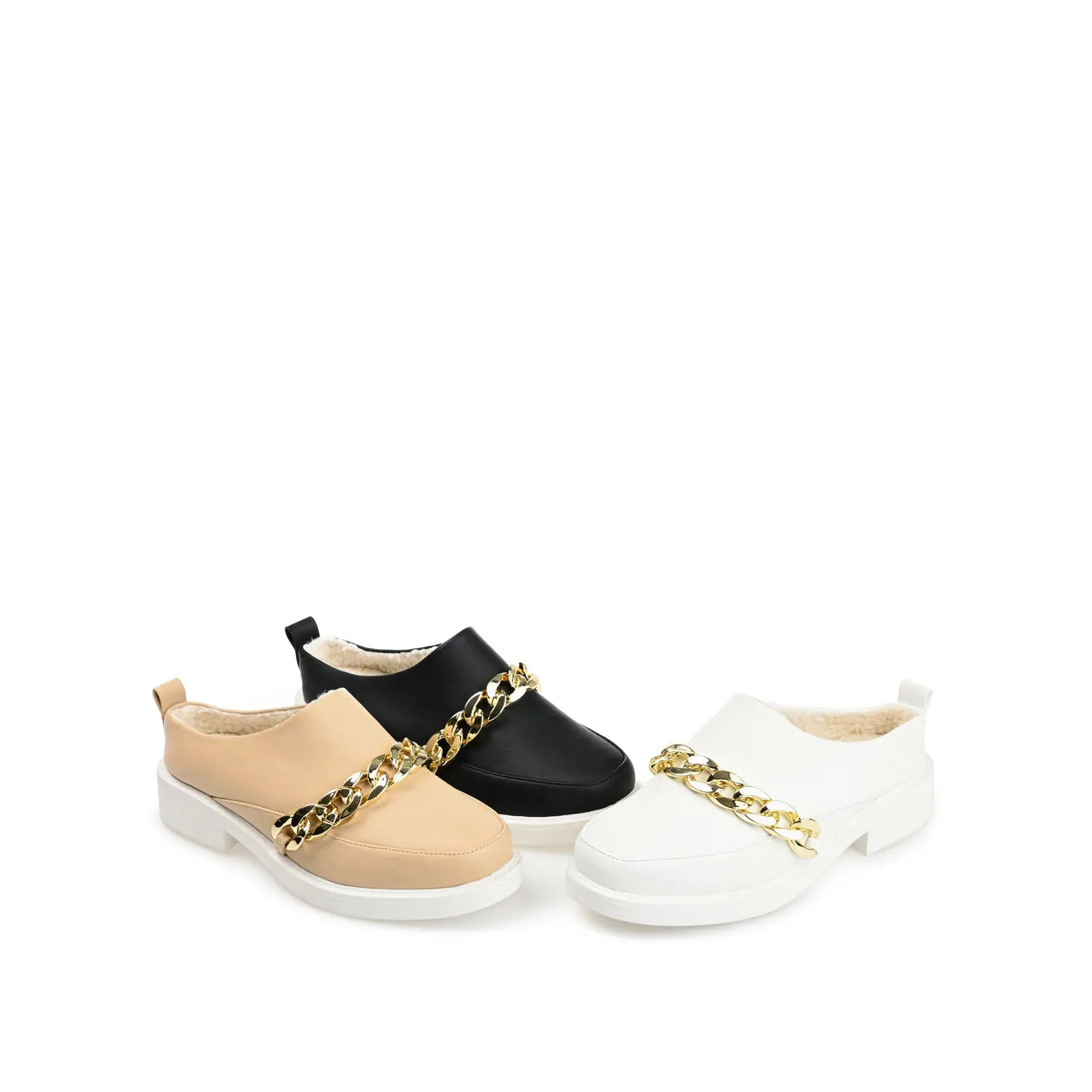 SHEAH LOAFER CLOGS IN FAUX LEATHER