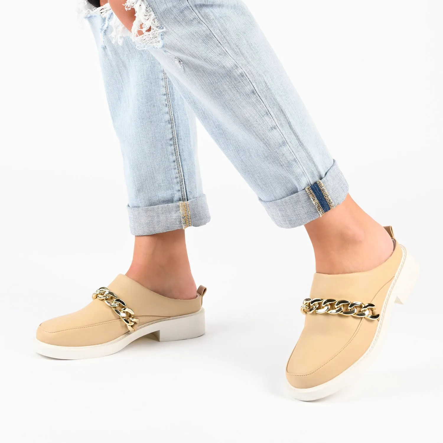 SHEAH LOAFER CLOGS IN FAUX LEATHER