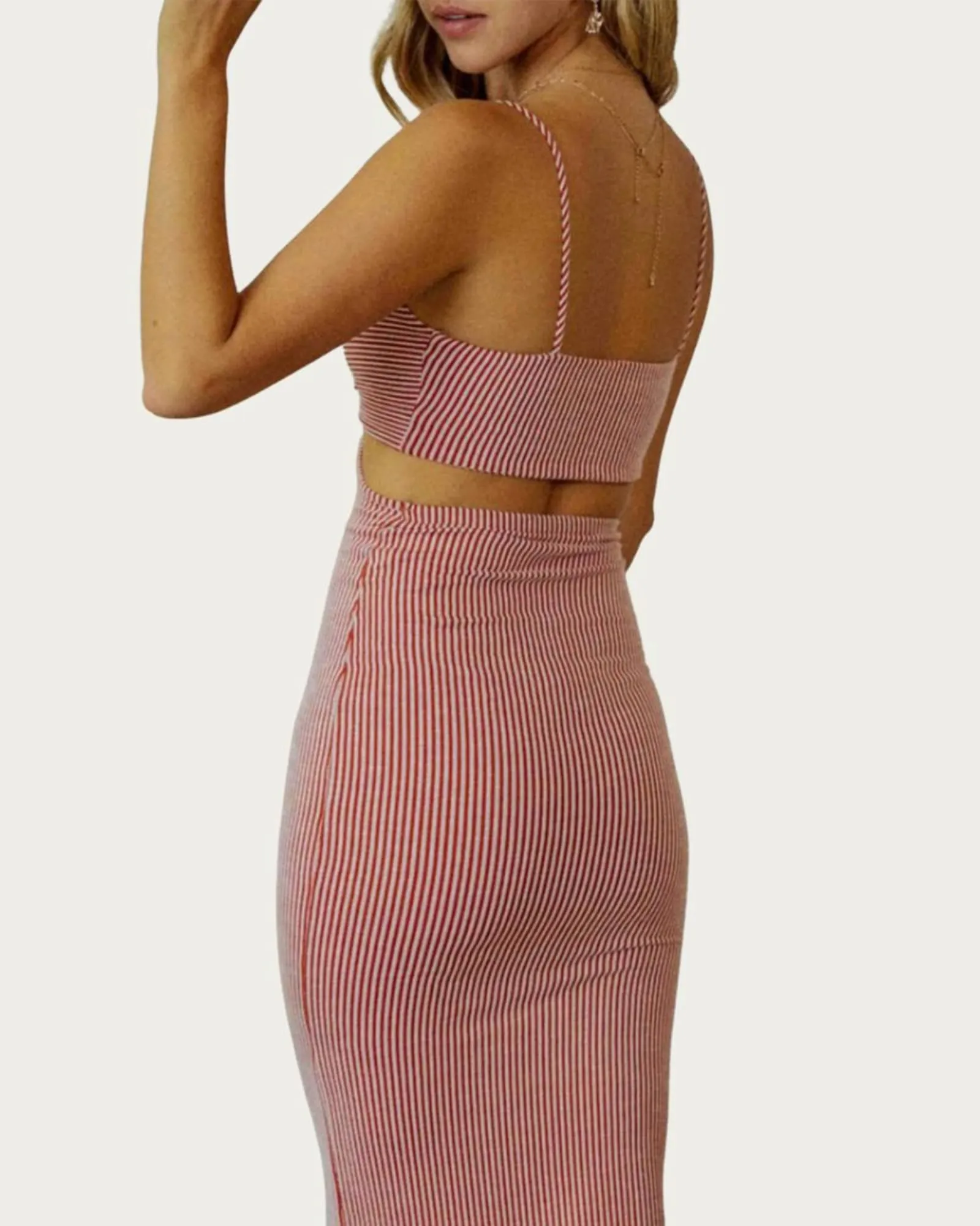 Side Cutout Relaxed Bodycon Dress In Rust | Rust