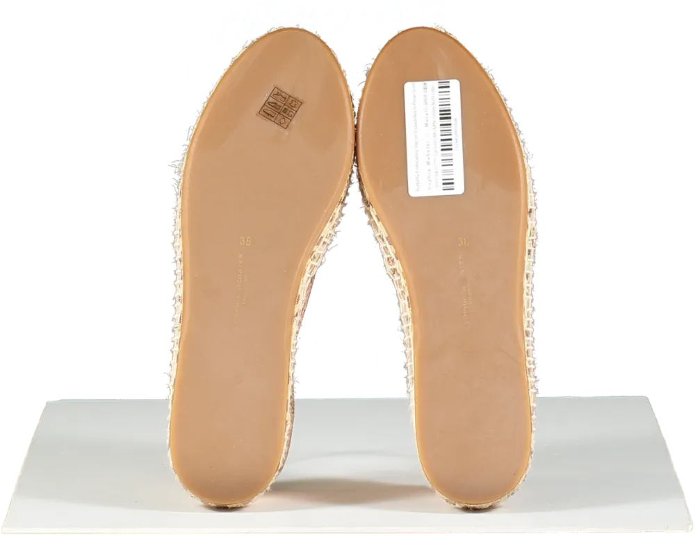 Sophia Webster Metallic Butterfly Embroidery Slip-on Espadrilles In Rose Gold UK 5 EU 38 👠