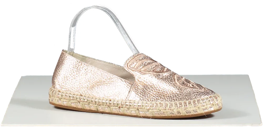 Sophia Webster Metallic Butterfly Embroidery Slip-on Espadrilles In Rose Gold UK 5 EU 38 👠