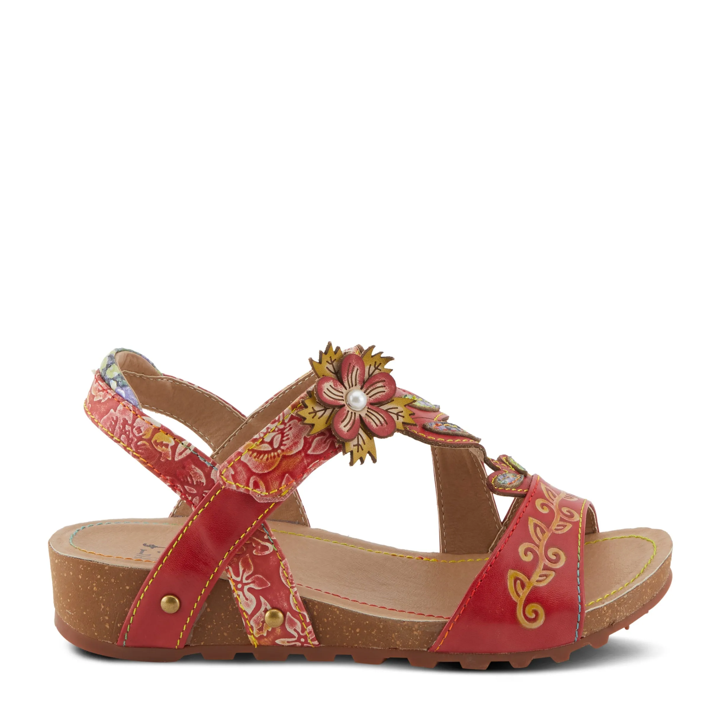 Spring Step Shoes L'Artiste Beloved Sandals Women's Leather Hook and Loop Wedge