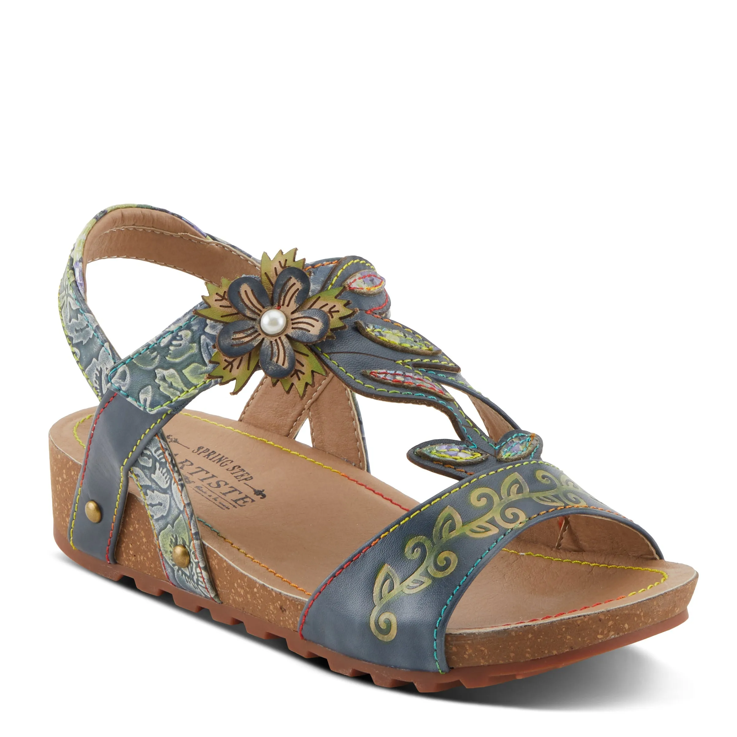 Spring Step Shoes L'Artiste Beloved Sandals Women's Leather Hook and Loop Wedge