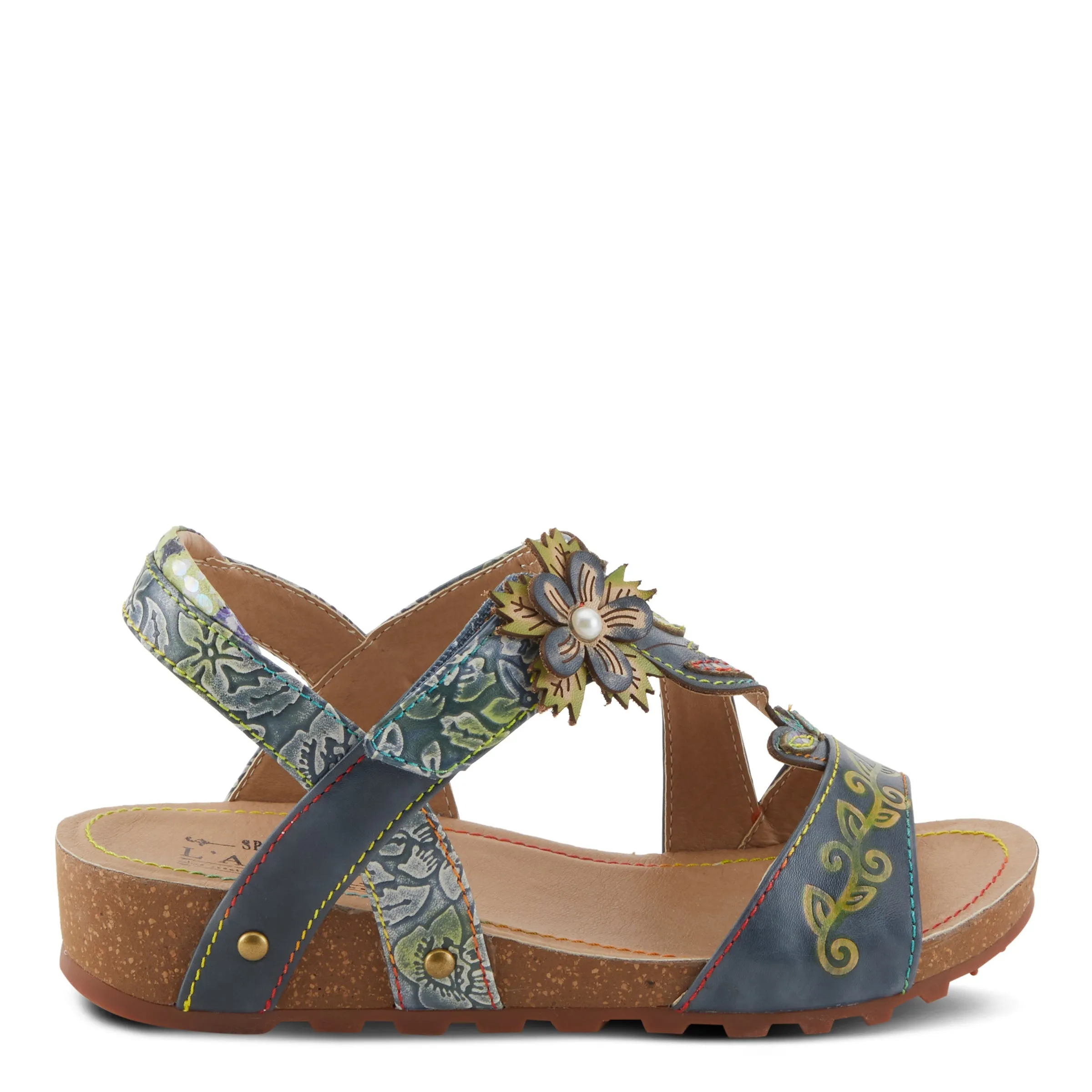 Spring Step Shoes L'Artiste Beloved Sandals Women's Leather Hook and Loop Wedge