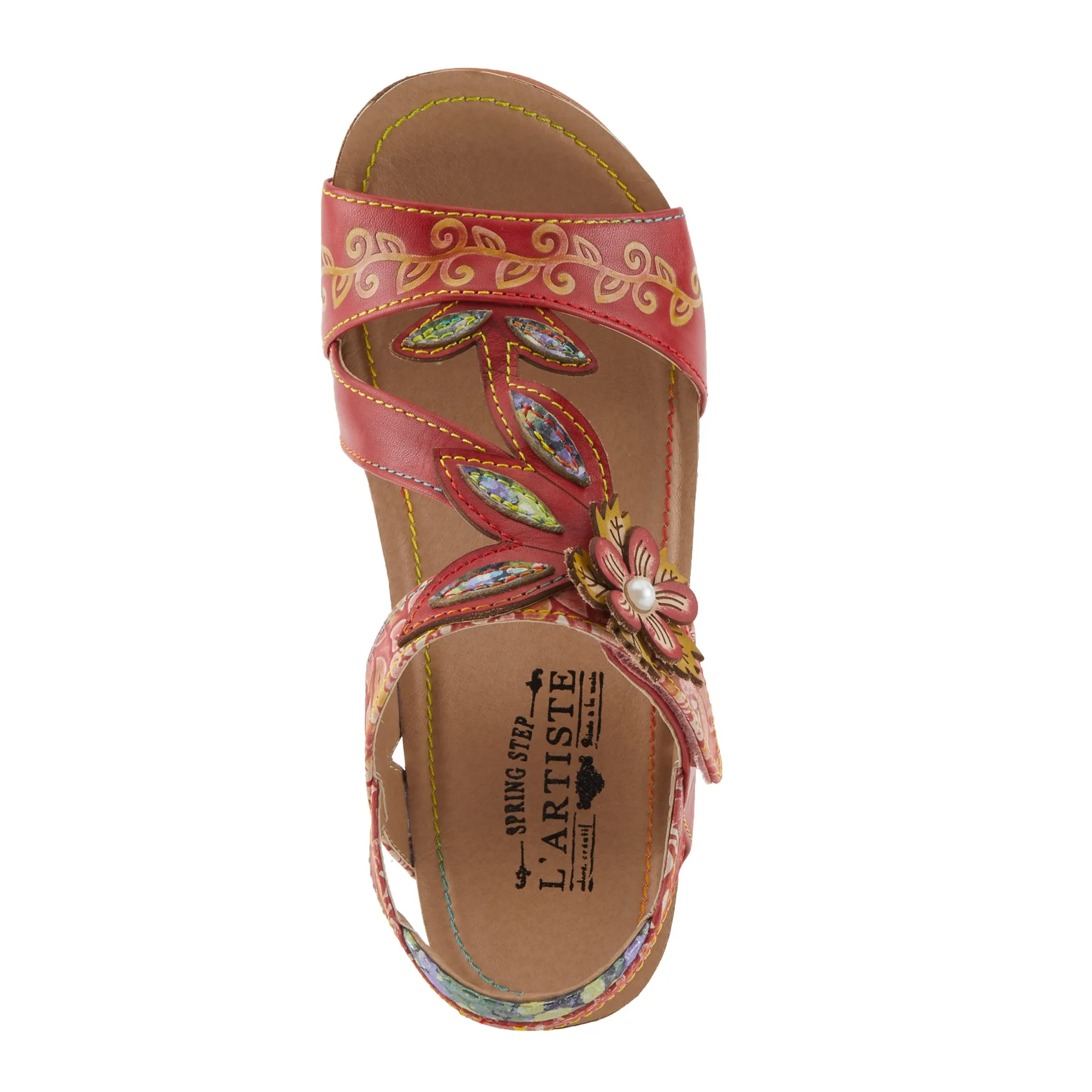 Spring Step Shoes L'Artiste Beloved Sandals Women's Leather Hook and Loop Wedge