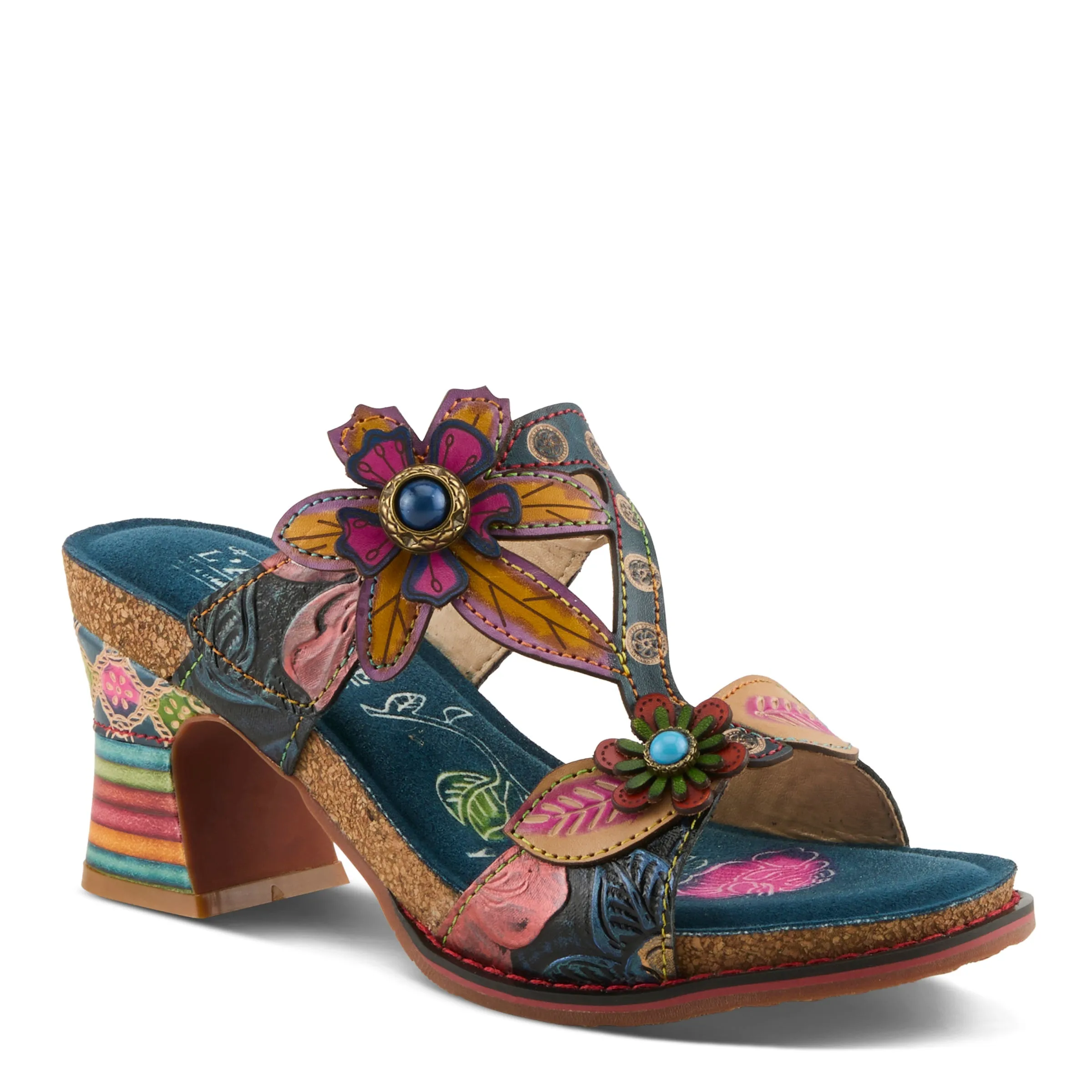 Spring Step Shoes L'Artiste Rossie Heeled Sandals Women's Leather Multi Color