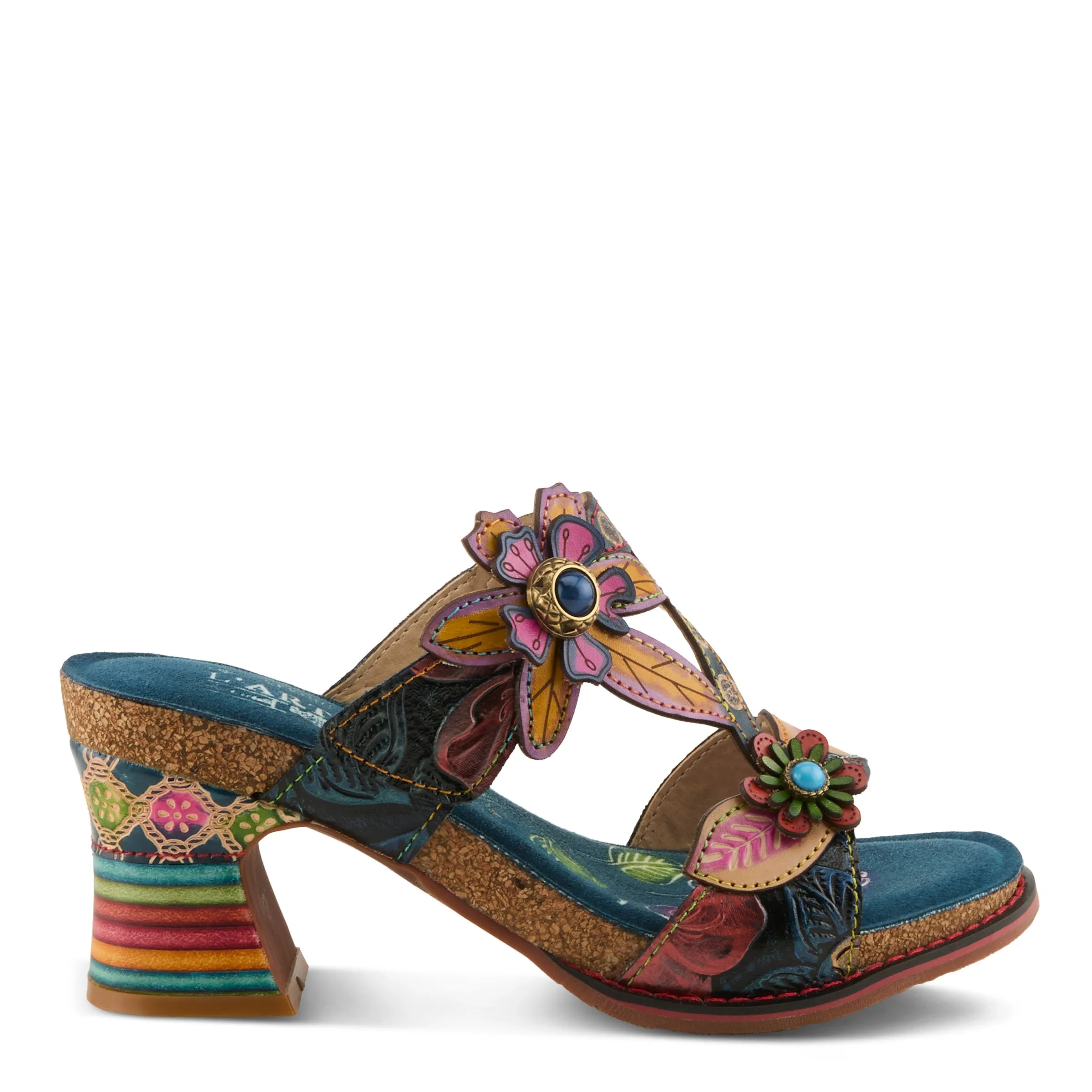 Spring Step Shoes L'Artiste Rossie Heeled Sandals Women's Leather Multi Color