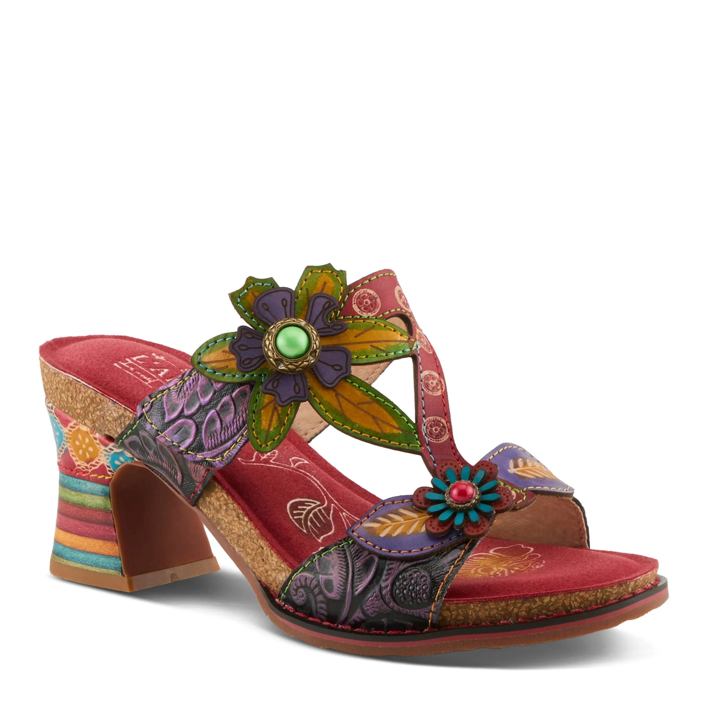 Spring Step Shoes L'Artiste Rossie Heeled Sandals Women's Leather Multi Color