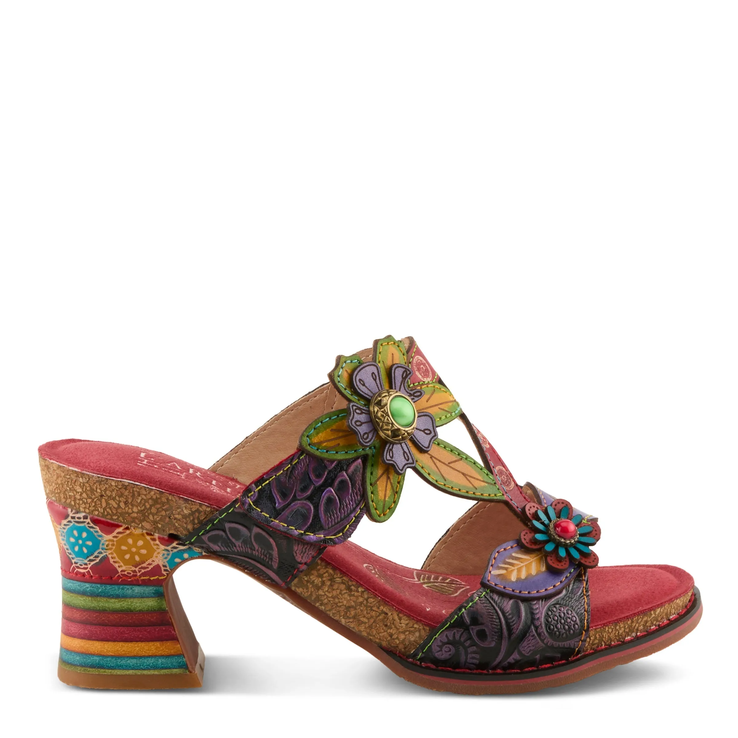 Spring Step Shoes L'Artiste Rossie Heeled Sandals Women's Leather Multi Color