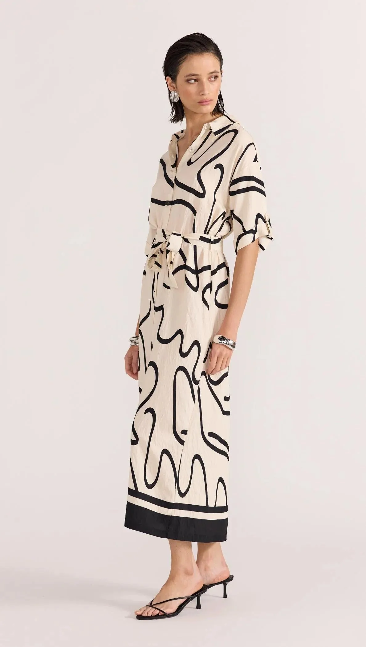 STAPLE THE LABEL ZENITH MIDI SHIRTDRESS
