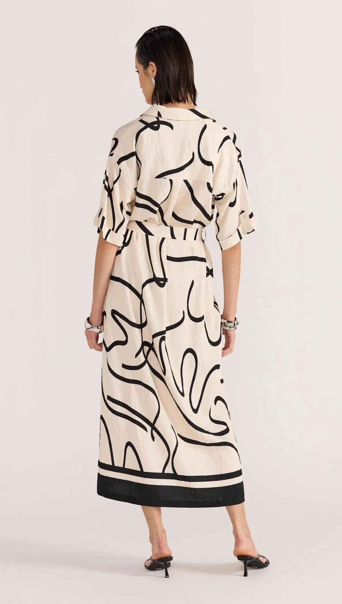 STAPLE THE LABEL ZENITH MIDI SHIRTDRESS