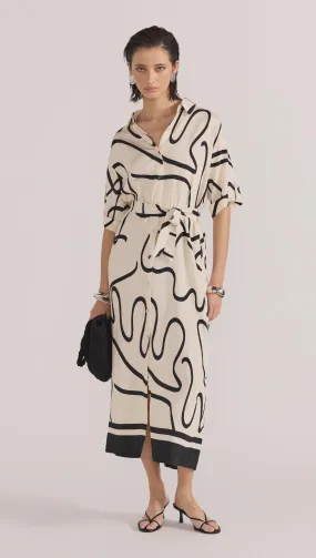 STAPLE THE LABEL ZENITH MIDI SHIRTDRESS