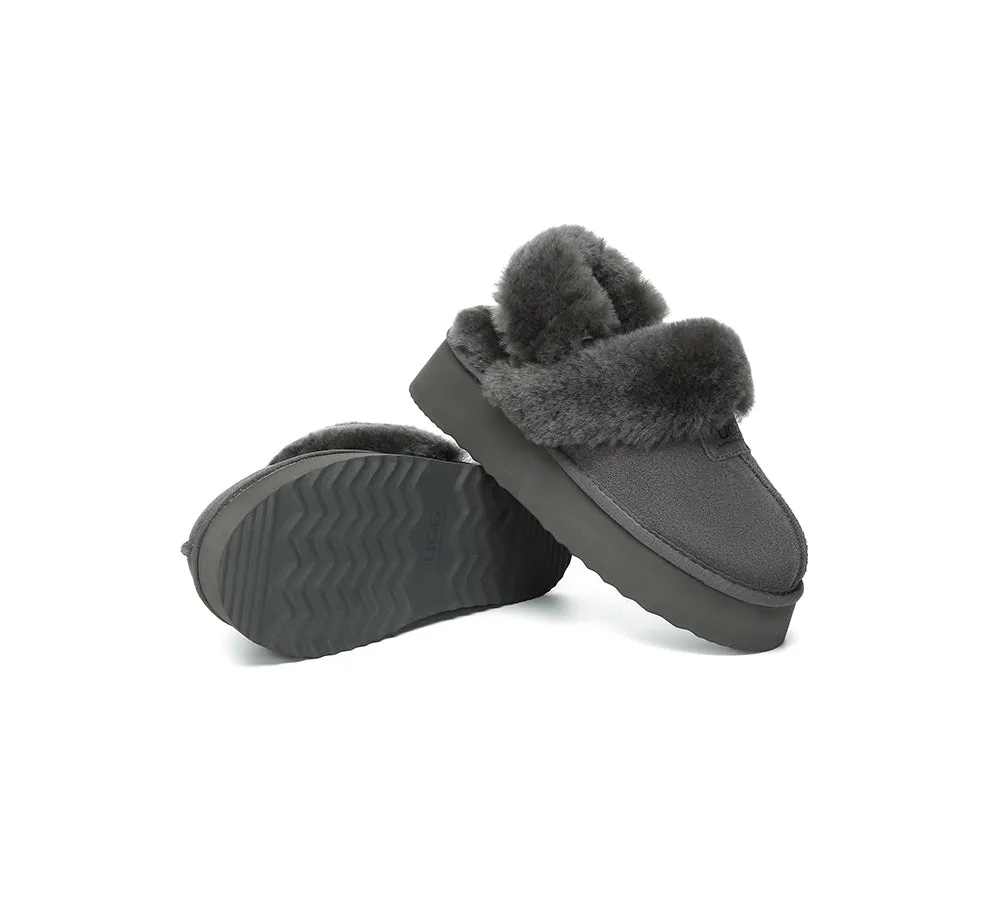 UGG Slippers Women Removable Wool Strap Slingback Platform Suzie