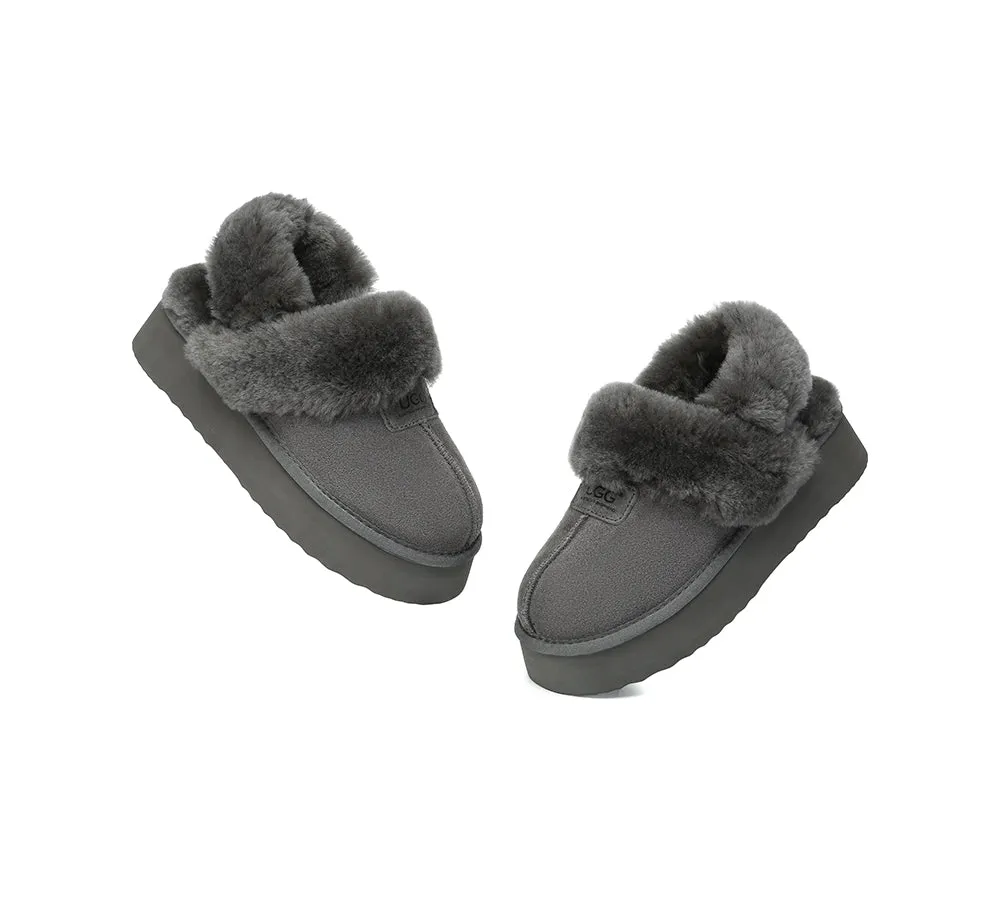 UGG Slippers Women Removable Wool Strap Slingback Platform Suzie