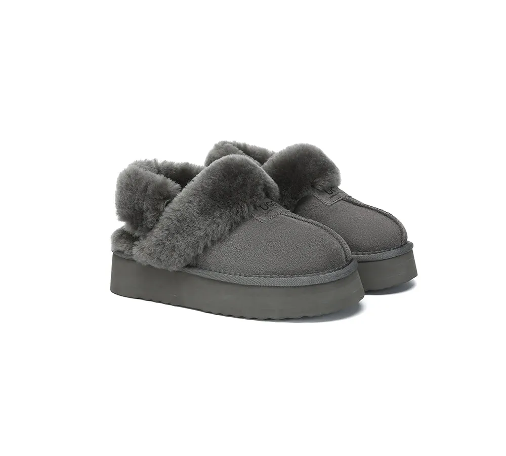 UGG Slippers Women Removable Wool Strap Slingback Platform Suzie