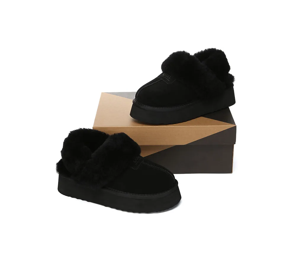 UGG Slippers Women Removable Wool Strap Slingback Platform Suzie
