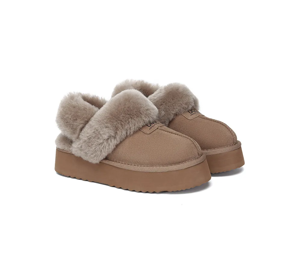 UGG Slippers Women Removable Wool Strap Slingback Platform Suzie