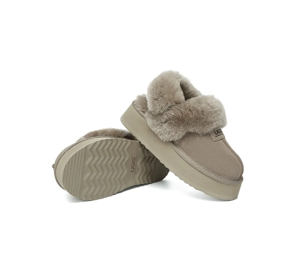 UGG Slippers Women Removable Wool Strap Slingback Platform Suzie