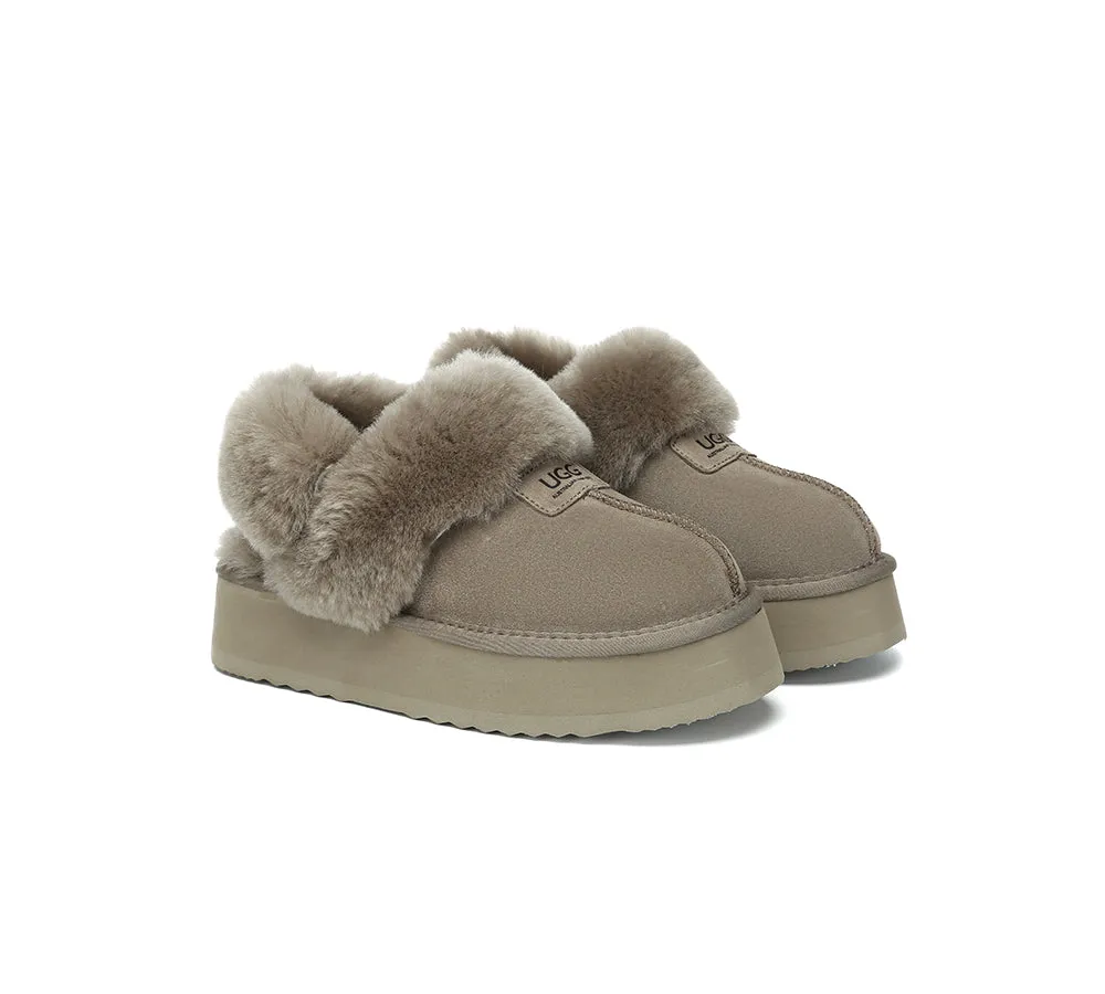 UGG Slippers Women Removable Wool Strap Slingback Platform Suzie