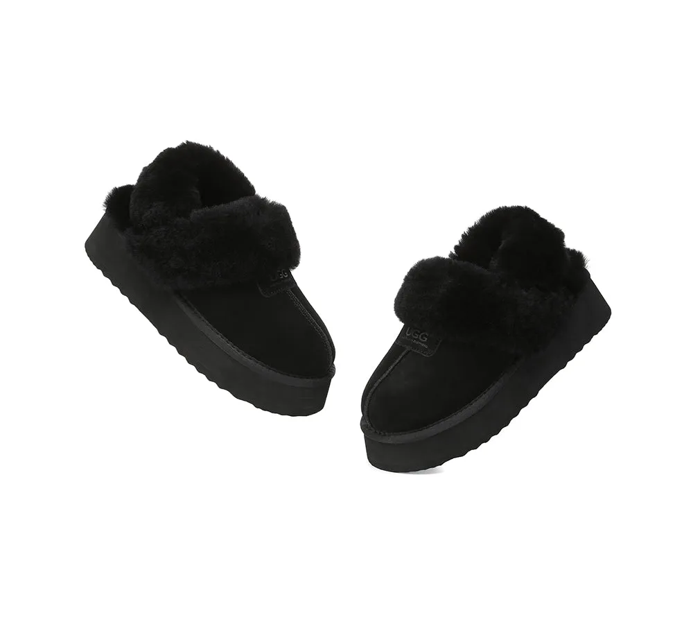 UGG Slippers Women Removable Wool Strap Slingback Platform Suzie