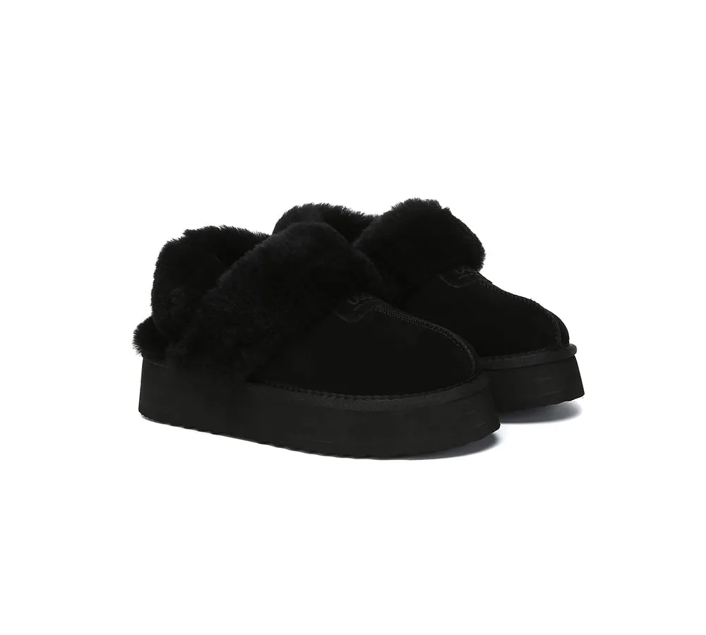 UGG Slippers Women Removable Wool Strap Slingback Platform Suzie