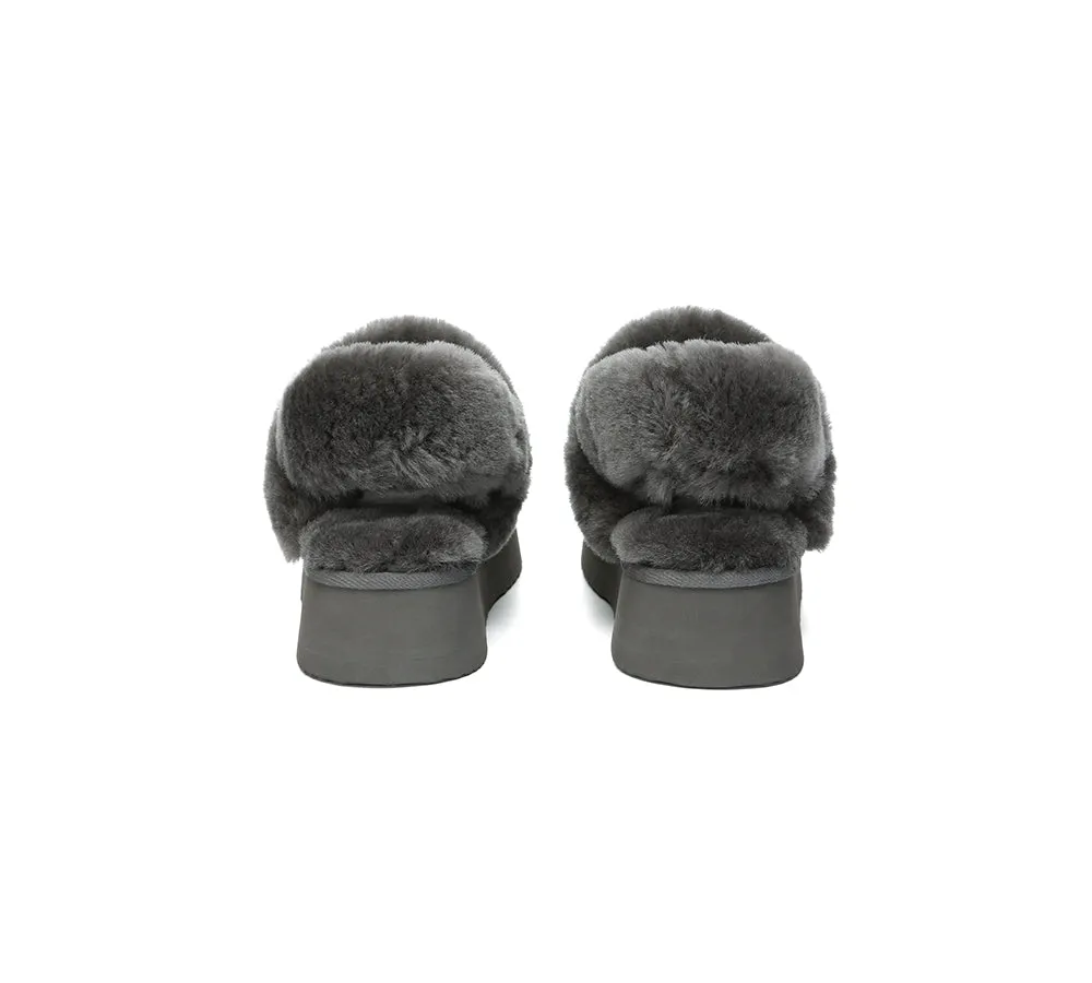 UGG Slippers Women Removable Wool Strap Slingback Platform Suzie