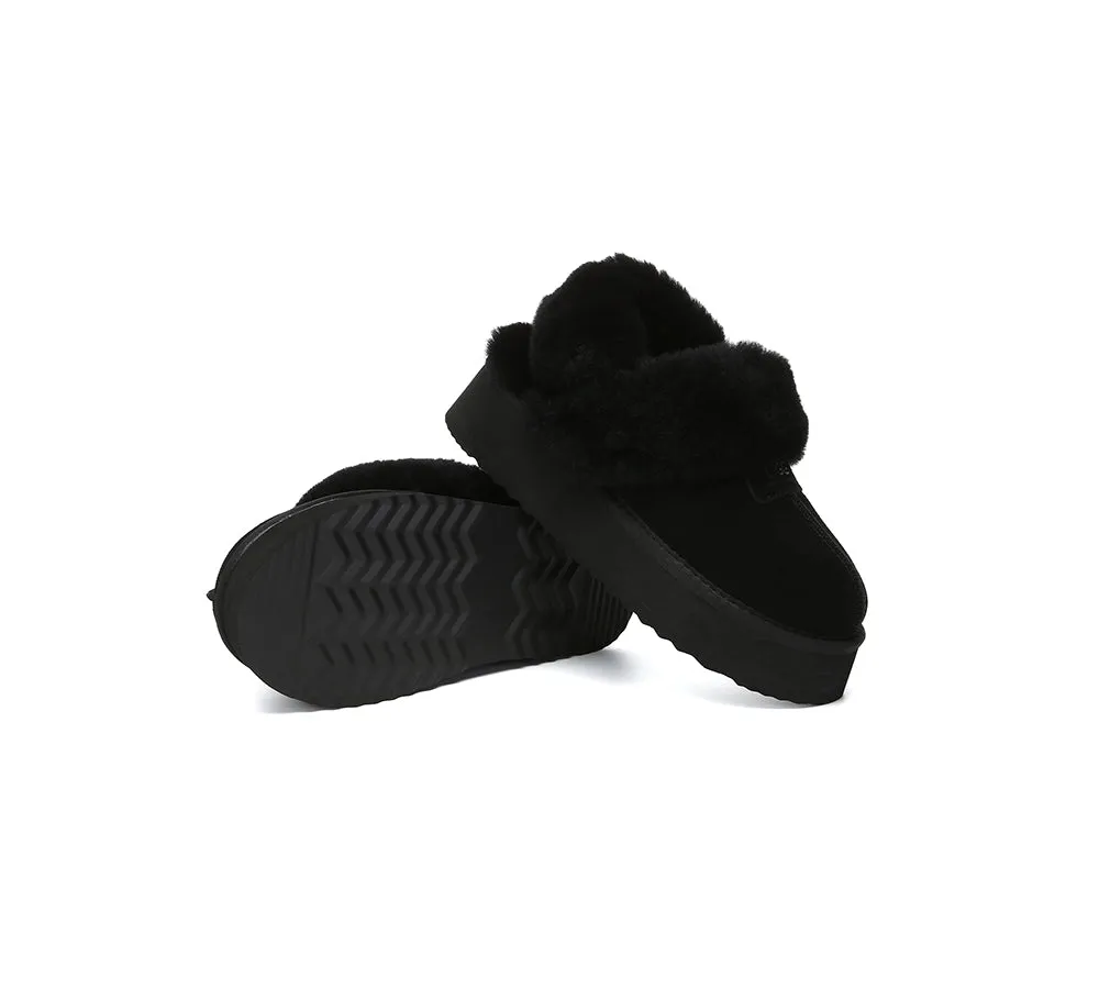 UGG Slippers Women Removable Wool Strap Slingback Platform Suzie