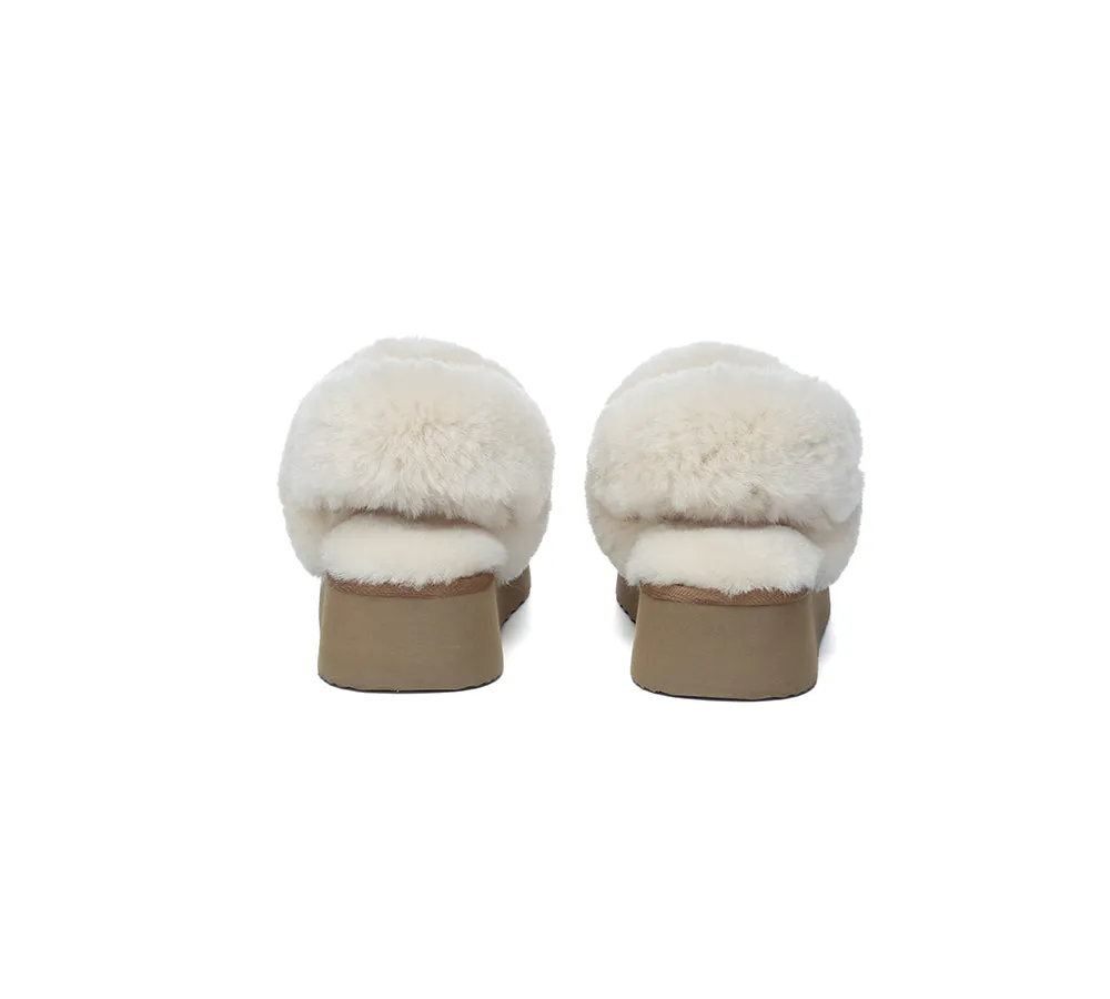 UGG Slippers Women Removable Wool Strap Slingback Platform Suzie