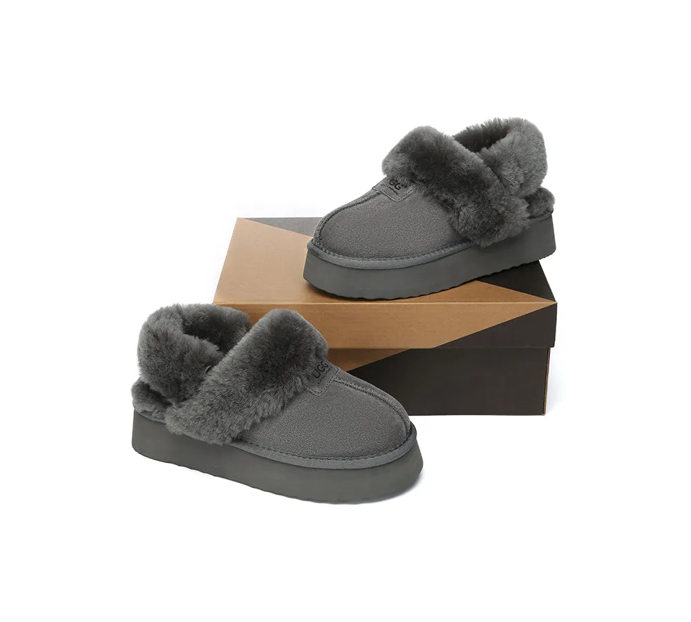 UGG Slippers Women Removable Wool Strap Slingback Platform Suzie
