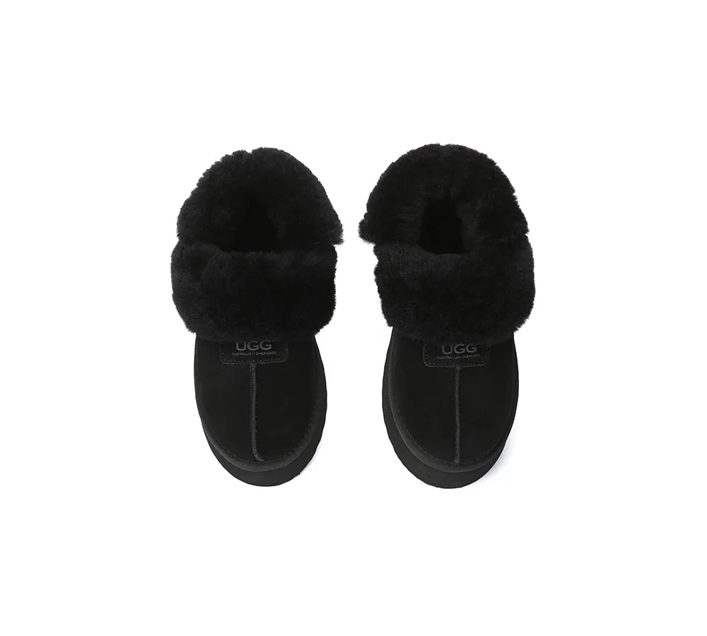 UGG Slippers Women Removable Wool Strap Slingback Platform Suzie