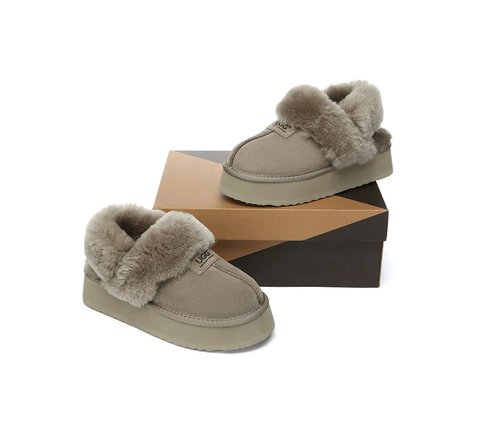 UGG Slippers Women Removable Wool Strap Slingback Platform Suzie