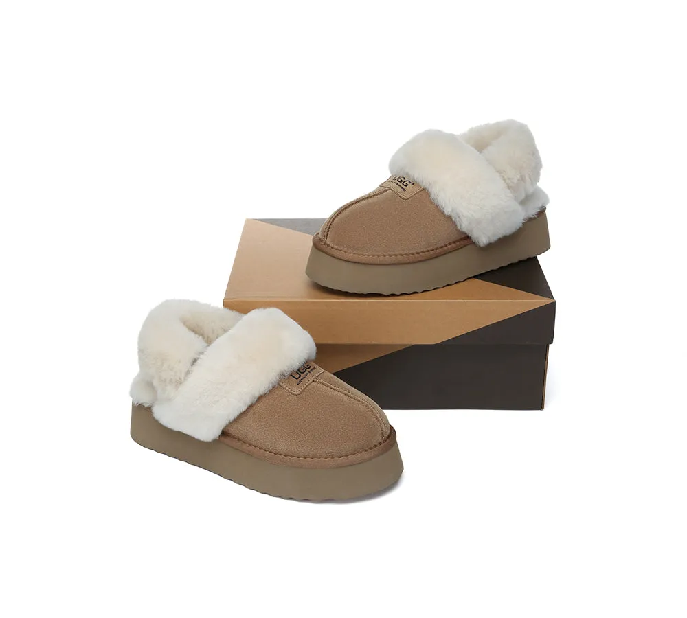 UGG Slippers Women Removable Wool Strap Slingback Platform Suzie
