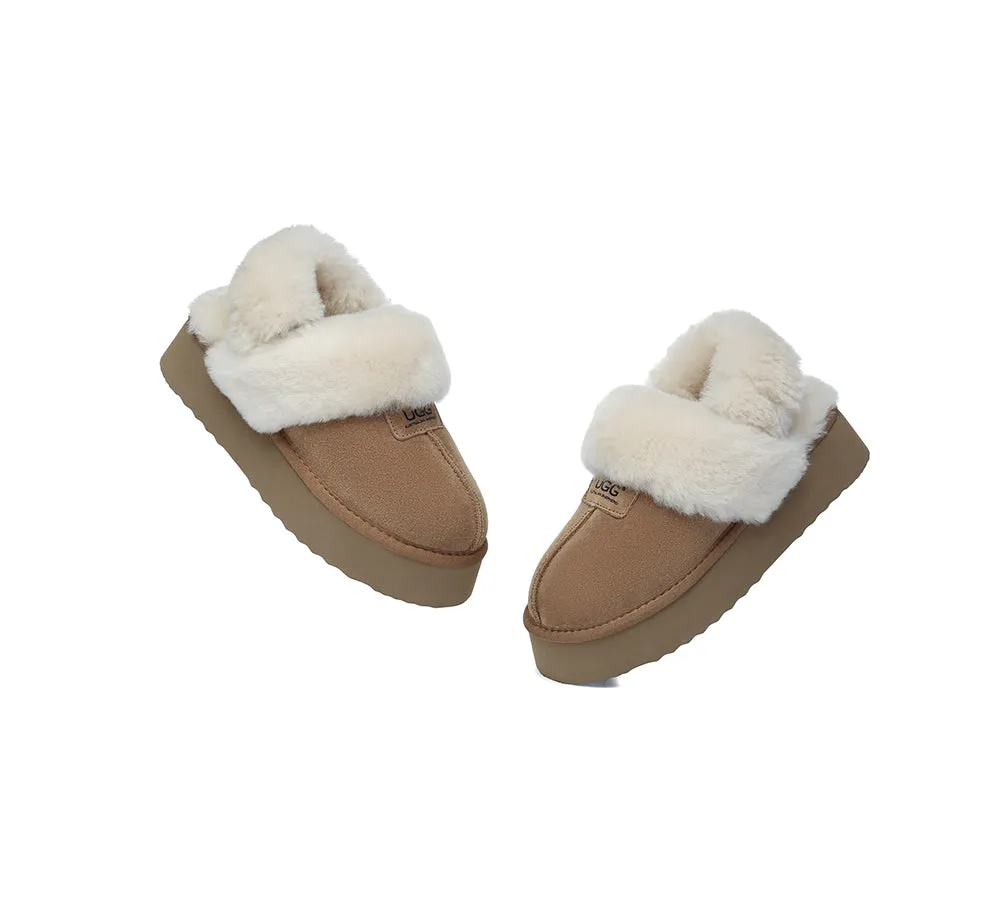 UGG Slippers Women Removable Wool Strap Slingback Platform Suzie