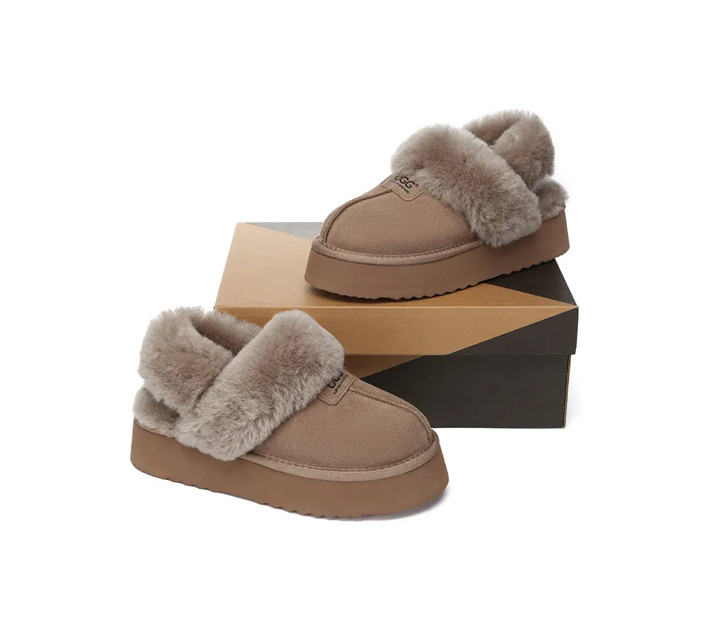 UGG Slippers Women Removable Wool Strap Slingback Platform Suzie