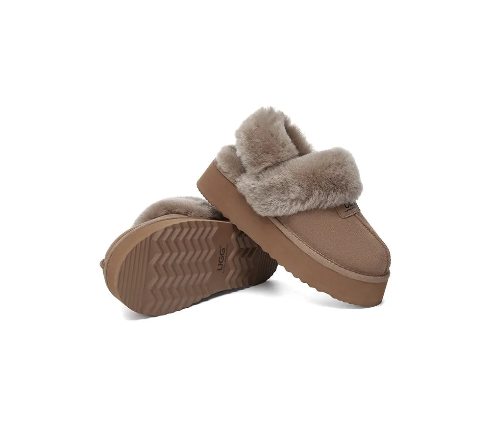 UGG Slippers Women Removable Wool Strap Slingback Platform Suzie