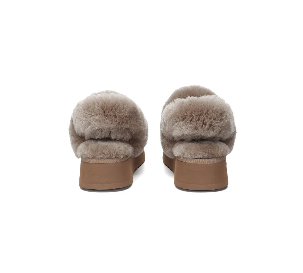 UGG Slippers Women Removable Wool Strap Slingback Platform Suzie