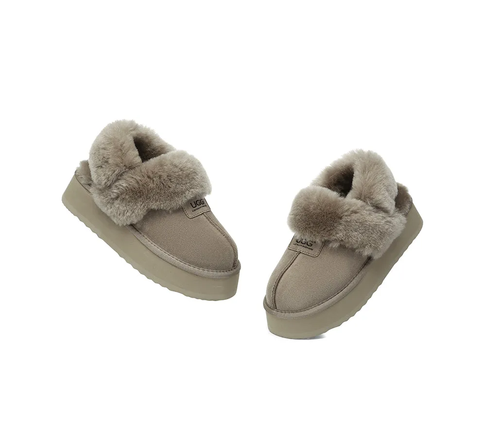 UGG Slippers Women Removable Wool Strap Slingback Platform Suzie