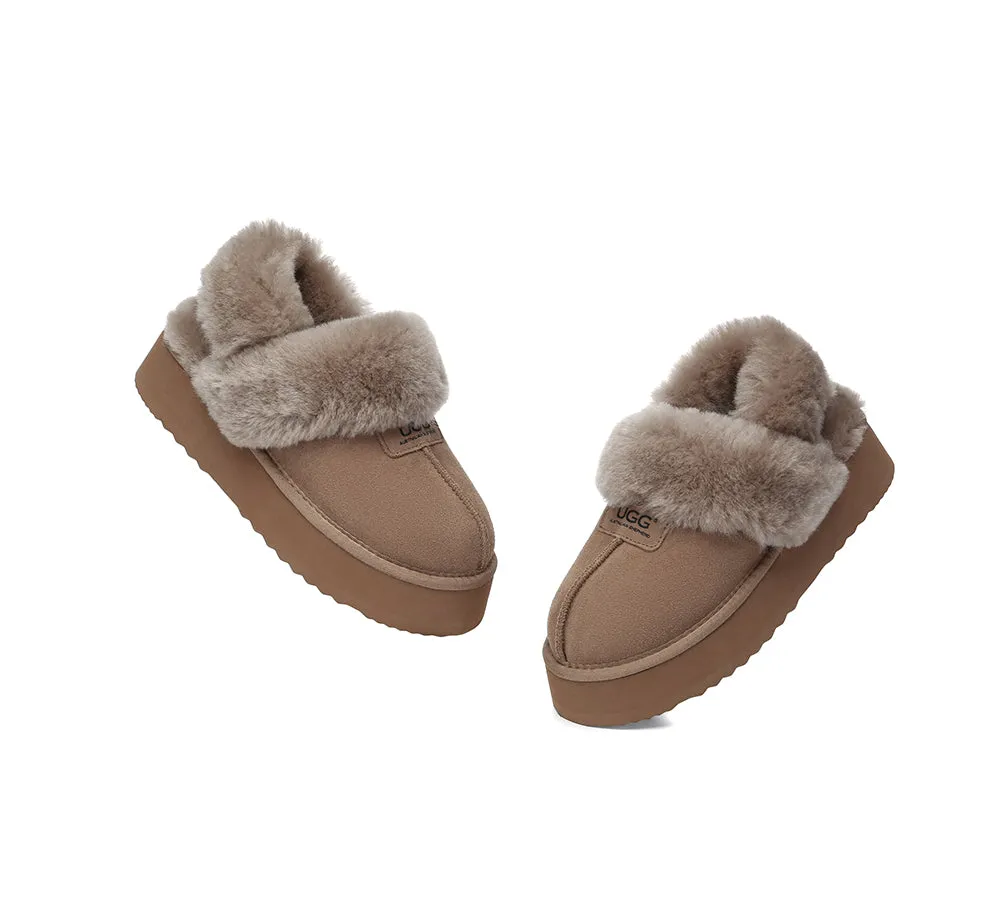 UGG Slippers Women Removable Wool Strap Slingback Platform Suzie