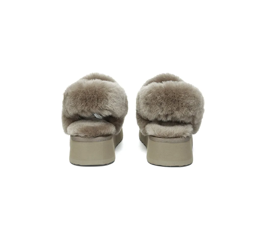 UGG Slippers Women Removable Wool Strap Slingback Platform Suzie