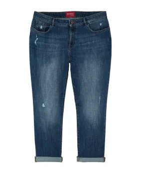 Union Destructed Boyfriend Jean | Dark Wash